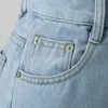Jeans da donna Pantaloni larghi in denim strappati a vita alta a gamba larga da donna Pantaloni larghi a vita a pieghe Ropa De Mujer