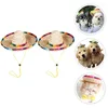 Dog Apparel 2 Pcs Hats Mexican Sombrero Wear-resistant Puppy Delicate Pet Household Straw Decorative