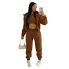 Winter Three Piece Sets Women Tracksuit Oversized Suit Autumn Trouser Set Female Sweatshirt Solid Sports Hoodie Sportswear 240122