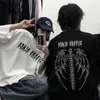 Y2K Grunge été coton Goth vêtements mâle lâche femme T-Shirt imprimé à manches courtes haute rue vêtements Harajuku hommes T-Shirt 240124