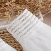 Genouillères en maille de dentelle blanche/noire, fausses manches évasées plissées froncées, faux poignets élastiques détachables, couvre-bras pour femmes, pull décoratif