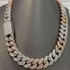 Cadena cubana de diamantes baguette con busto de 20 mm, eslabón de moissanita Vvs en collar de raperos de plata 925 para hombres