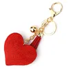 Porte-clés en forme de cœur fait à la main, joli cristal brillant, pendentif de voiture pour femme, déclaration de fille, sac à bijoux en strass
