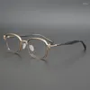 Solglasögon ramar japansk stil fyrkantig acetat titanglasögon ram retro handgjorda myopia glasögon män kvinnor recept glasögon