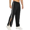 Calças masculinas sweatpant lado breasted zíper baggy primavera outono esportes jogger calças de basquete juventude adolescente calça casual