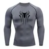 Sun Protection Sports Second Skin Running Tshirt Men's Fitness Rashgarda MMA Long Sleeves Compression Shirt Workout Clothing 240123