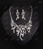 Pendentif Colliers Strass Perle Branche Collier Court Et Boucles D'oreilles Suite Robe Pour Femme Dîner Fête Ornement De Mode