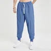 Herrenhose, einfarbig, elastische Taille, lockerer Kordelzug, sportlich, lässig, mit Memory-Schaum-Slip, Herren-Peeling-Taschen