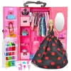 31CM Doll house Furniture Wardrobe 1/87Pcs/lot items=1 Wardrobe 86 Accessories Doll Dress Handbag Shoes for Doll Accessories 240123