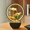 3tier Fountain Water Circulating LED Ring Lights Decoration For Living Room Home Desk Gift TV Cabinet Night Light 240124