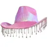 Berets Bride Cowboy Hat Bachelorette Party Bridal Tassel Fedora Cowgirl