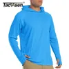 TACVASEN Sun Protection TShirts Mens Long Sleeve Hoodie Casual UVProof TShirts Breathable Lightweight Quick Dry T shirts Male 240123