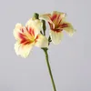 装飾的な花15cmシミュレーションhemerocallis grandiflora人工ユリシルクフラワーリビングルームダイニングテーブルdiyウェディングファミリーパーティー