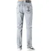 Jeans d'hiver extensibles pour hommes, mode décontractée, Super qualité, broderie, jambe droite, 99% coton, ample, grande taille 42 Bruce shark 240119