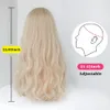 Dense Long Wave Wig Women with Bangs Blonde Cospaly Lolita Daily Party Synthetic Wigs Heat Resistant Fiber Natural Fake Hair 240127