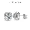 Boucles d'oreilles en argent 925 plaqué rhodium, coupe ronde, 3,0 ct, test réussi, bijoux couleur D, cadeau pour petite amie, 240131