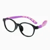 Óculos de sol quadros meninas colorido silicone redondo óculos para crianças menino lente clara tr90 azul rosa menina quadro óptico crianças ultraligt