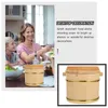 Storage Bottles Barrel Wooden Stainless Steel Mixing Bowls Food Containers With Lids Sushi