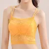 Roupa de yoga mulheres rendas sutiãs esportivos superior confortável bralette cor sólida sexy roupa interior colete feminino grande sutiã sem fio lingerie