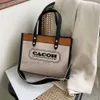 Canvas Handheld Womens New Fashion INS Network Popular Broadband Letter Bag Model 7569