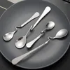 Tea Scoops Big Salad Spoon Fork Set Stainless Steel Kitchen Food Server Pasta Utensils Public Gold Tableware Using Buffet Restaurant Tools