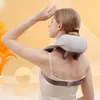 SHIATSU Nack- och ryggmassager med lugnande värme Trådlös elektrisk djup vävnad 5D -knådning Massage Kudde axelben 240201