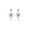 Серьги-гвоздики S925, серебряные короткие блестящие звезды, корейский женский темперамент, бриллиантовые украшения для ушей