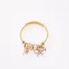 Link Bracelets High Quality Gold Plated Stainless Steel Crystal Butterfly Large Hole Charm Bracelet For Women