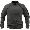 Felpe con cappuccio da uomo giacca in pile da ricognizione tattica tinta unita per il tempo libero pullover slim a maniche lunghe con cerniera maglione per sport all'aria aperta