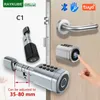 Smart Lock RAYKUBE C1 Tuya BLE Door With 2-Ways-Adjustable Cylinder Length Fingerprint Password APP Key IC Card Unlock