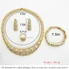 Ensemble de bijoux de luxe plaqué or 18 carats pour femmes, colliers, boucles d'oreilles, bague, Bracelet, accessoires de fête de mariage, dernière collection 240130