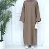 Vêtements ethniques Casual Abaya Tissu mince Lâche Manches fendues Robe longue Poches latérales Modeste Kaftan Musulman Hijab Robe Islamique Cltothing