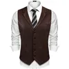 Gilet da uomo 2024 Gilet autunno inverno Slim Fit Gilet monopetto in pelle PU