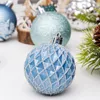 Décoration de fête 30 pièces ornements de boule de Noël peints en bleu 6 cm / 2,36 pouces assortis 5 styles incassables pour le mariage de vacances