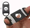 New Pocket Plastic Stainless Steel Double Blades Cigars Guillotine Cigar Cutter Knife Scissors Tobacco Black New In Stock4049689