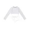 Stage Wear Kpop Girls Clothes White Crop Tops Orange Sweatpants Long Sleeves Hip Hop Costume Kids Modern Dance Practice Show BL9384