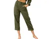 Pantalons pour femmes 2024 printemps été vêtements couleur unie coton lin mode ample taille haute pantalon décontracté