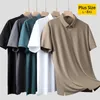 Dodatkowy rozmiar xl8xlSummer Lapel krótki rękaw koszulę Polo Casual Męsę luźną koszulę golfową plus Smart Casualbreakable Fabric 240123