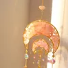 Garden Decorations Moon Natural Stone Crystal Reflective Jewelry Car Accessories Pendant Window Wind Chimes For Balcony