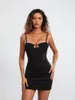 Casual Dresses Women Low Cut Lace Trim Floral Corset Cami Dress Open Back Sleeveless Slim Strappy Hollow Going Out Mini