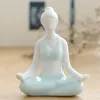 Decorative Figurines Abstract Figure Art Ceramic Yoga Poses Figurine Porcelain Lady Statue Home Study Studio Decor Desk Ornament Sculpture