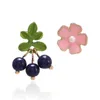 Stud Earrings 2024 Fashion Jewelry Korean Enamel Crystal Pearl Flower Strawberry Cherry Set Brincos For Women Girls