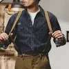Dżinsowa koszula z długim rękawem męskie luźne koszule o dużej rozmiarach odzież robocza Vintage American Heavy Cotton Cargo Shirt Coats 240122