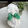 Vestuário para cães grande laço laço vestido roupas na moda tração fivela design roupas gato doce kawaii confortável itens para animais de estimação atacado