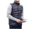 2023 Mäns Winter Coat 90 White Duck Down Vest Portable Ultra Light Sleeveless Jacket Portable Waistcoat For Men 240119