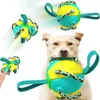 Ballon de football pour chien, jouets interactifs pour animaux de compagnie, balle pliable, jouet molaire, balle d'entraînement en plein air pour chiot, chien à mâcher, accessoires pour chiens, 240125