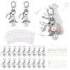 20Pcs30Pcs Angel Keychain with Keyring Chain Yarn Bags Thank You Horseshoe Pendant for Kids Shower Wedding Favor 240122