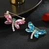 Broches Mode Cristal Libellule Broche Femmes Insecte Fête Bureau Broches Plaqué Or Corsage Strass Robe Manteau Accessoires