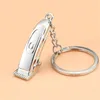 Keychains Barber Shop Haircut Shaver Keychain Hip Hop Hair Dresser Tool Razor Pendant Keyring For Men Punk Style Jewets Gift