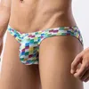 Cuecas masculinas sexy respirável calcinha impressa cintura baixa briefs roupa interior lingerie masculino bolsa tangas 1pc